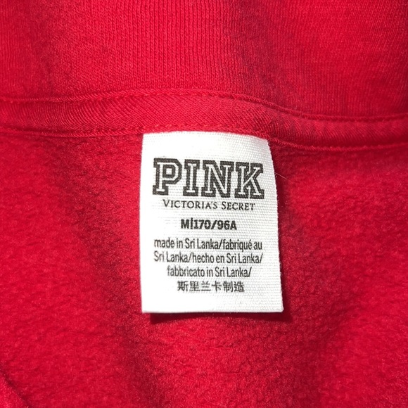 PINK victoria’s secret red (partial) zip up jacket (hoodless) - Picture 3 of 3